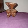 Hand Carved African three faces candle holder Image 3