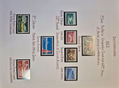 stamps Switzerland 1953 - 1981