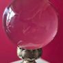 Crystal glass ball on metal lotus flower base. Image 3