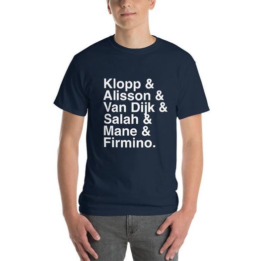 Liverpool Klopp, Alisson, Van Dijk, Salah, Mane, Firmino Mens 100% Cotton T-Shirt