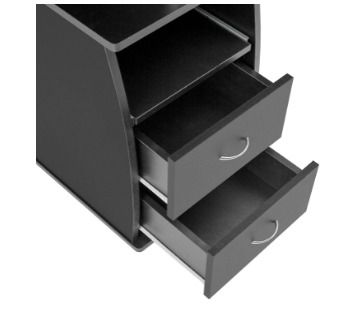 Computer Desk Office Table with Extendible Keyboard Shelf and Two Drawers Various Colour Black