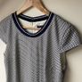 Tommy Hilfiger Textured Geometric Sheath Dress Navy White Short Sleeve Image 2