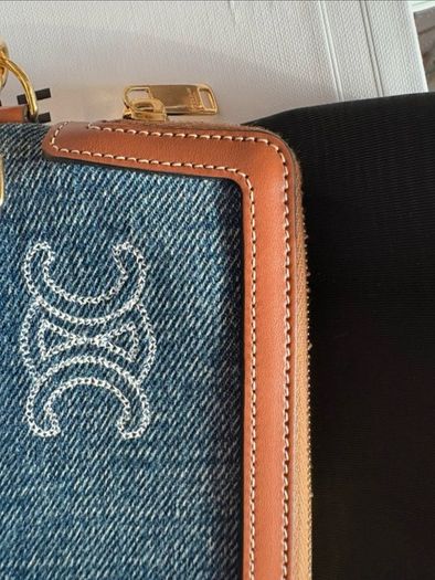 Celine pouch with leather strap