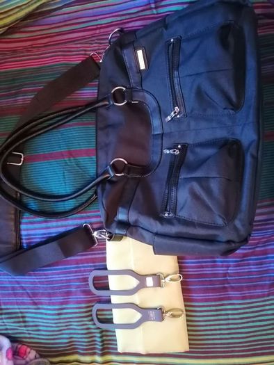 jj cole satchel bag changing bag, mat, hooks