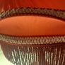 Vintage Lamp Red Shade Mahogany Dipped Base Image 6