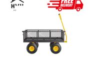 Steel Garden Cart 900lb Capacity Heavy Duty Yard Wagon Cart 10in Tires