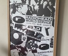 Radiohead poster in solid oak frame