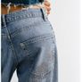 Fab Zara Mid Rise Rhinestone Embellished Jeans  Size UK 14 Image 4
