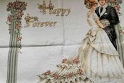Handmade Cross Stitch Embroidery - Wedding happy forever