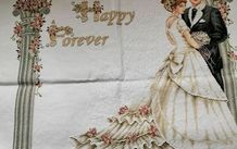 Handmade Cross Stitch Embroidery - Wedding happy forever