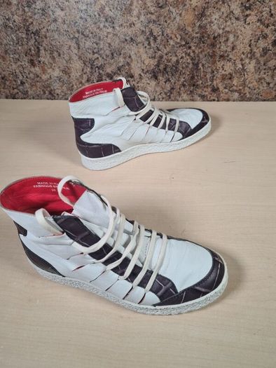 womens DIESEL BLACK GOLD LEATHER trainers runners white black Size UK 4 EU 36 boys girls unisex