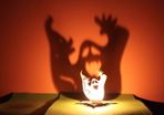 Halloween Tea Light Garden Lantern Wooden Indoor outdoor decor Spirit Candle Holder