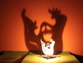Halloween Tea Light Garden Lantern Wooden Indoor outdoor decor Spirit Candle Holder