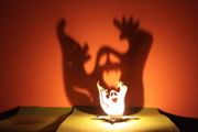 Halloween Tea Light Garden Lantern Wooden Indoor outdoor decor Spirit Candle Holder