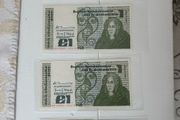 4x UNC Irish old banknote 1 pound consecutive serial nr 1979