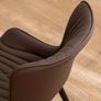 Dining Chairs Set of 2, Modern PU Leather Kitchen Chairs for Dining Room, Uplostered Lounge Leisure Chair with Backrest Metal Legs for Living Room, Brown Image 3