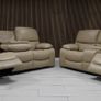 Rita 3+2 True Beige Leather Recliner Sofa Set Image 2