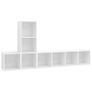 3 Piece TV Cabinet Set White Chipboard Image 4