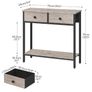 Narrow Console Table with 2 Drawers, Hallway Table with Storage, Sofe Table, Small Side Table for Small Spaces, Living Room, Entryway, Kitchen, Greige and Black Image 6