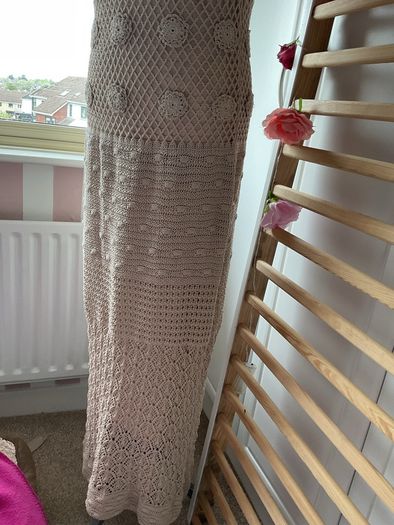 Bnwt Zara beige crochet maxi dress large