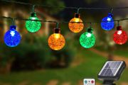 60 LED Crystal Ball Solar Lights Outdoor Garden Waterproof Fairy Lights Solar Powered String Lights for Home,Garden,Patio,Yard,Festoon (Multi-Coloured)