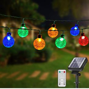 60 LED Crystal Ball Solar Lights Outdoor Garden Waterproof Fairy Lights Solar Powered String Lights for Home,Garden,Patio,Yard,Festoon (Multi-Coloured)