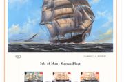 1984 Isle of Man Limited Edition Lithographed Print measuring 333mm X 257mm showing The Karran Fleet Commemorative Stamp with First Day of Issue Cancel