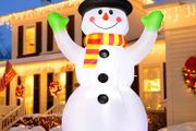 7 FT Christmas Inflatables Snowman, 210 cm Blow up Giant Snow Man with Built-in Bright LED Light and Magic Hat, IP44 Weatherproof Xmas Decoration for Holiday Garden Yard Patio Lawn Home Party Indoor (FREE POSTAGE)