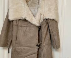 Jasper Conran faux suede and fur coat - beige