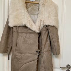 Jasper Conran faux suede and fur coat - beige