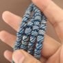 Vintage African Style White Stripe Blue 7mm -8mm Glass Beads Necklace Strand Image 10