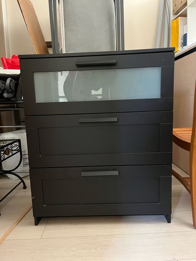2 x IKEA BRIMNES 3-drawer chest in black