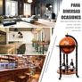 Wooden Globe Bar on Wheels, Bar Trolley, Home Bar, Wine Rack 45 x 45 x 88 cm Image 4