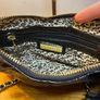 Marc B black faux patent croc shoulder bag clutch with detachable chain strap Image 4
