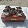 5 X Sterling Silver Napkin Rings With Vintage Leather Case Image 2
