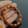 Luxury rare dark beeswax genuine Baltic amber beaded elastic bracelet with gold plated spacers vintage jewellery bracelets Image 3
