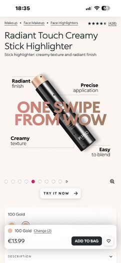 Kiko Milano Radiant Touch Creamy Stick Highlighter