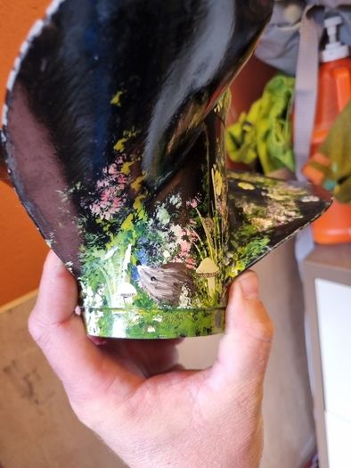 boat propeller hand painted candle holder