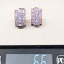 925 Sterling Silver Pink Cubic Zirconia Cluster Stud Earrings Image 9