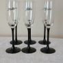 6 Champagne glasses. Freixenet.  Black stemmed. Image 5