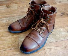 Men's Brown Leather Side-Zip Boots