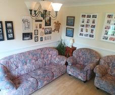 Jacquard suite, 3-seater couch and 2 armchairs