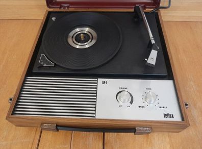 TELLUX TLP4/BSR portable record player. 3 Speed Turntable, 33, 45, 78 RPM. Vintage 1970's. Antique. Vinyl. 70's. Turntable.