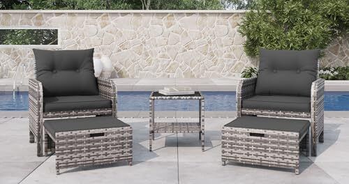5-Piece Rattan Garden Furniture Set Weatherproof