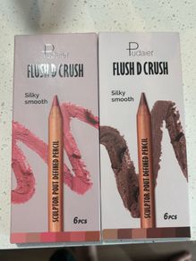 6 pieces lip liners set in pinks and brown full size