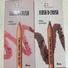 6 pieces lip liners set in pinks and brown full size