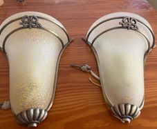 Wall Mounted Scavoglass Frosted Lights (pair)