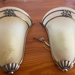 Wall Mounted Scavoglass Frosted Lights (pair)