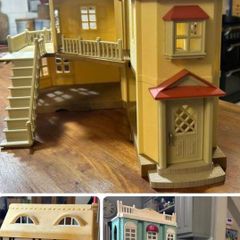 Sylvanians Townhouse,Farmhouse and Shopfronts Bundle