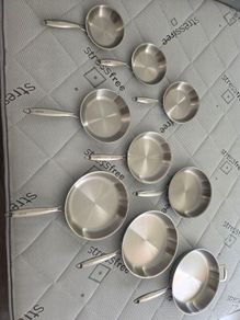 Ibili triply stainless steel frying pans set, new. 16-32cm